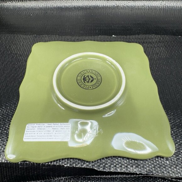 Pierre Deux Teacup And Saucer Set Ceramic Made In Portugal Cup Plate Set Green - Picture 8 of 16